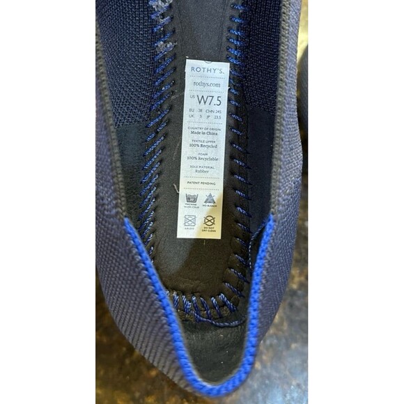 Rothy’s The Loafer Slip On Flat Navy Like New Size 7.5 - Picture 11 of 11